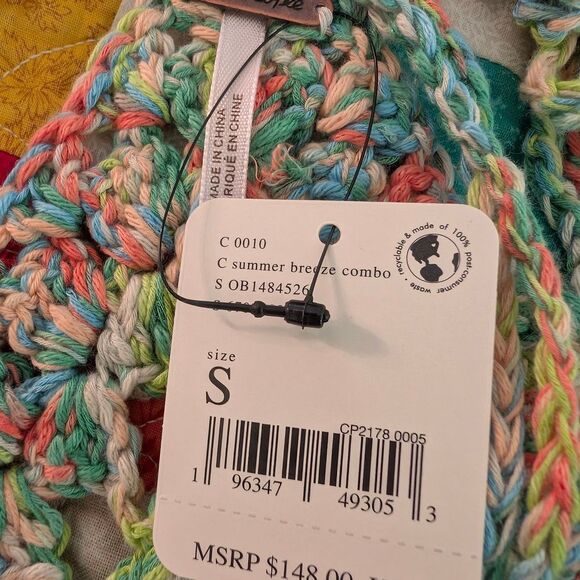 Free People Blue and Green Cropped Tank Top - Picture 8 of 9